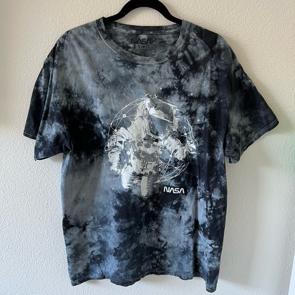 NASA brand tie dye astronaut graphic tee